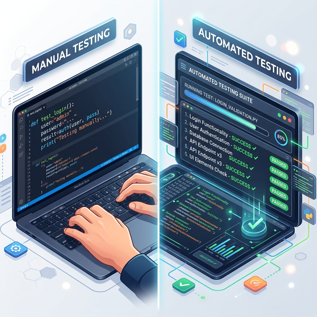 Manual vs Auto Testing Concept